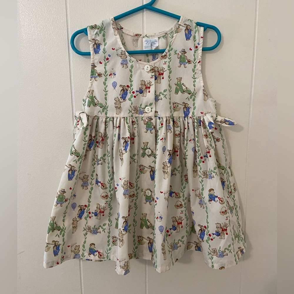 Teddy Print Sleeveless Dress